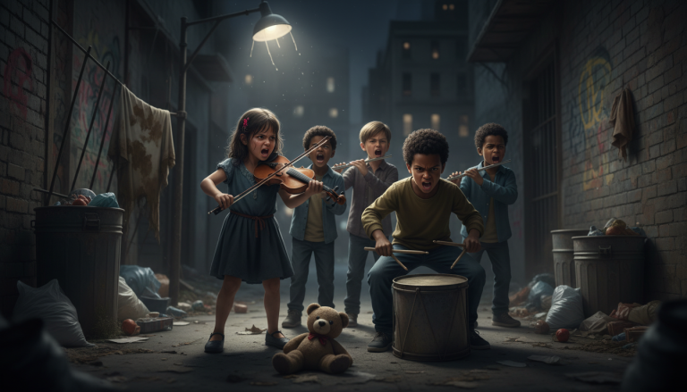 découvrez une mélodie puissante qui exprime la colère et l'injustice vécues par les enfants, mettant en lumière leurs émotions profondes à travers la musique.