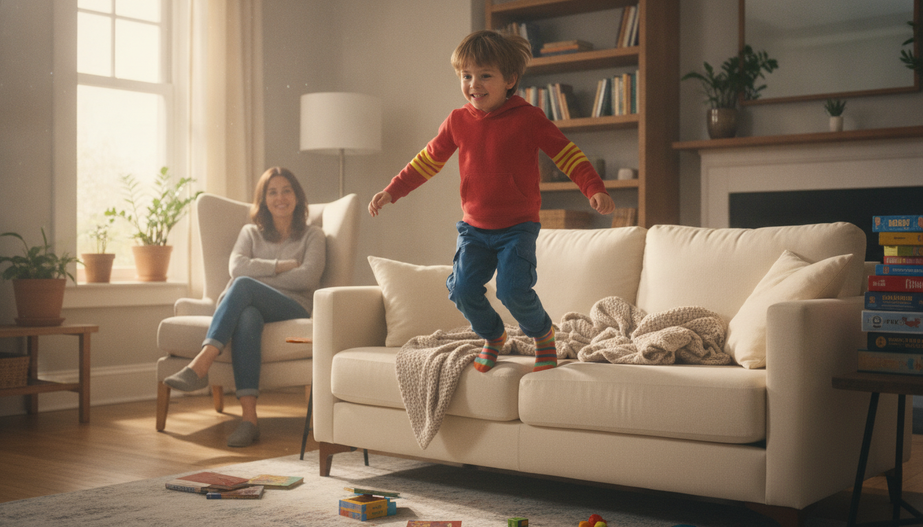 découvrez les raisons derrière le comportement de votre enfant qui bondit sur le canapé malgré l’interdiction et apprenez comment y répondre efficacement.