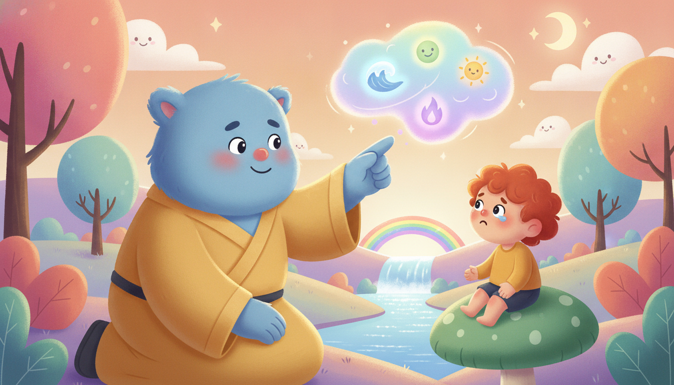 apprenez à apaiser la colère de votre enfant grâce à un personnage réconfortant et une méditation guidée offerte pour l'accompagner au quotidien.